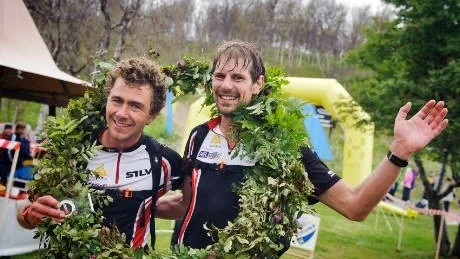 TRIPPEL. Björn Rydvall och Mikael Andersson i Team Silva kammade hem segern i BAMM 70 km för tredje året i rad.