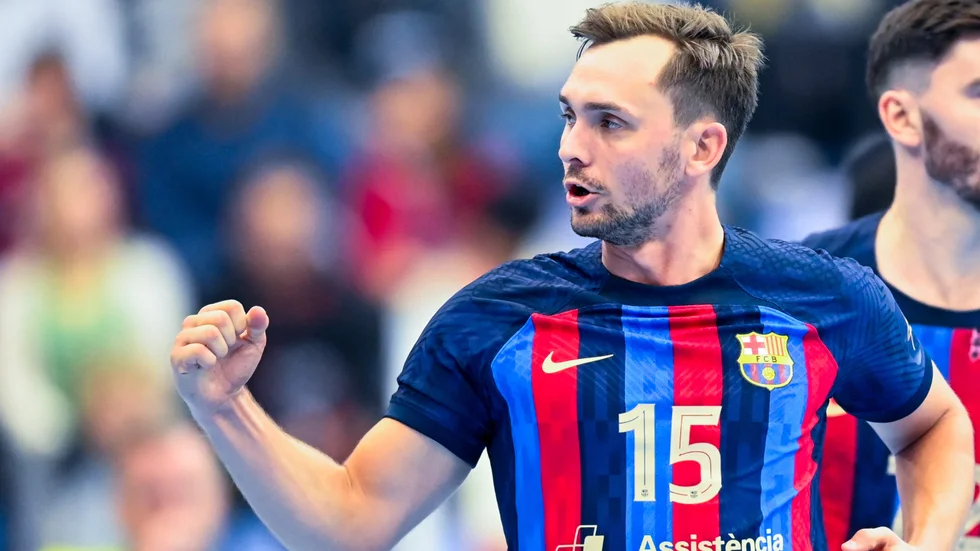 Hampus Wanne i Barcelonas bortamatch mot norska Elverum i Champions League i början av oktober. Barça vann matchen med 46–30.