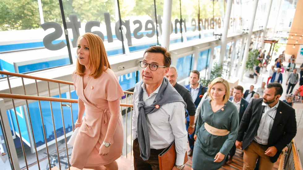Sommaren 2018 höll Annie Lööf gemensamma pressträffar tillsammans med Ulf Kristersson, Ebba Busch och Jan Björklund.
