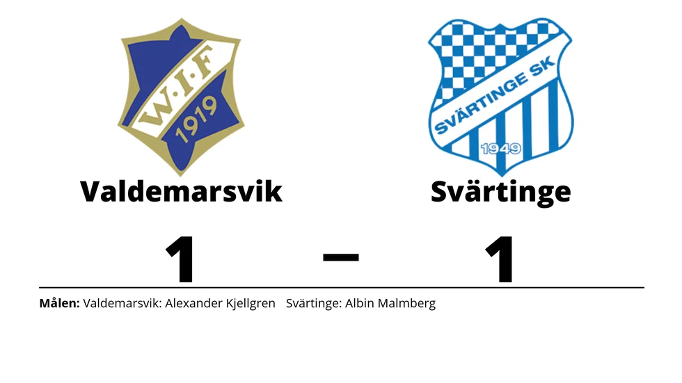 Valdemarsviks IF spelade lika mot Svärtinge SK