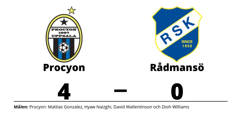 Procyon BK vann mot Rådmansö SK