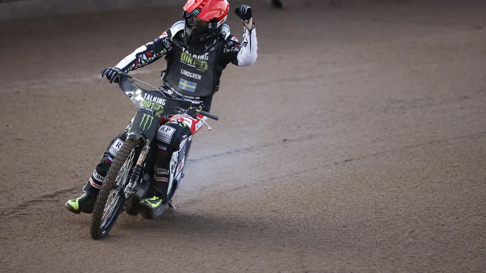 Fredrik Lindgren och hans lagkamrater Oliver Berntzson och Victor Palovaara tog brons i lag-VM i speedway. Arkivbild.