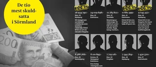 Brottslingar i topp på listan över mest skuldsatta