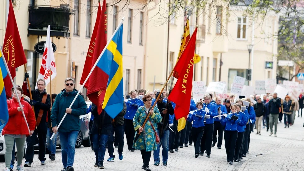 Så här såg det ut ett tidigare år i Strängnäs på första maj.