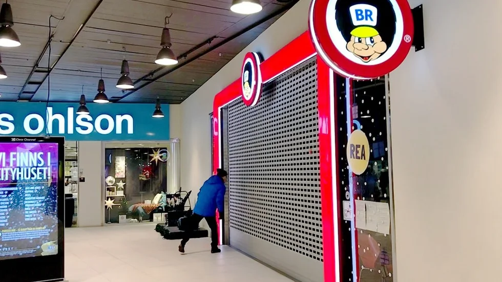 BR-butikerna i Cityhuset (bilden) och på Tuna Park är fortsatt stängda.