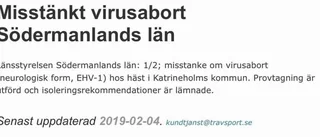 Tureholms ridskola stängs – dödligt virus hotar hästar: "Vi vidtar extra åtgärder"