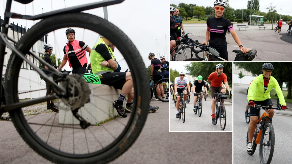 Glan Runt på grus arrangerades för tredje gången av Magnus Lagher (lilla bilden, röd tröja). Katja Kircher (övre bilden) var en av de som cyklade loppet för första gången.