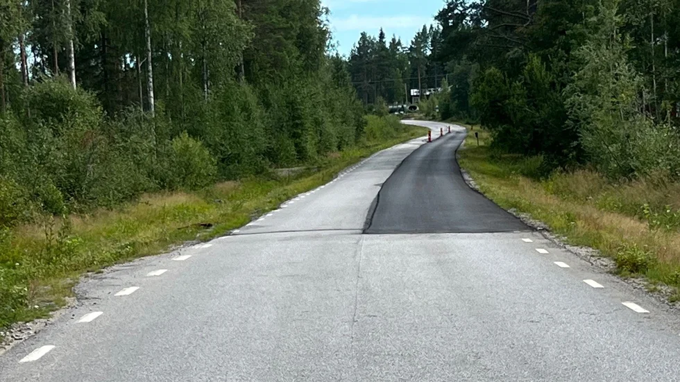 Den aktuella vägsträckan som skribenten undrar över.
