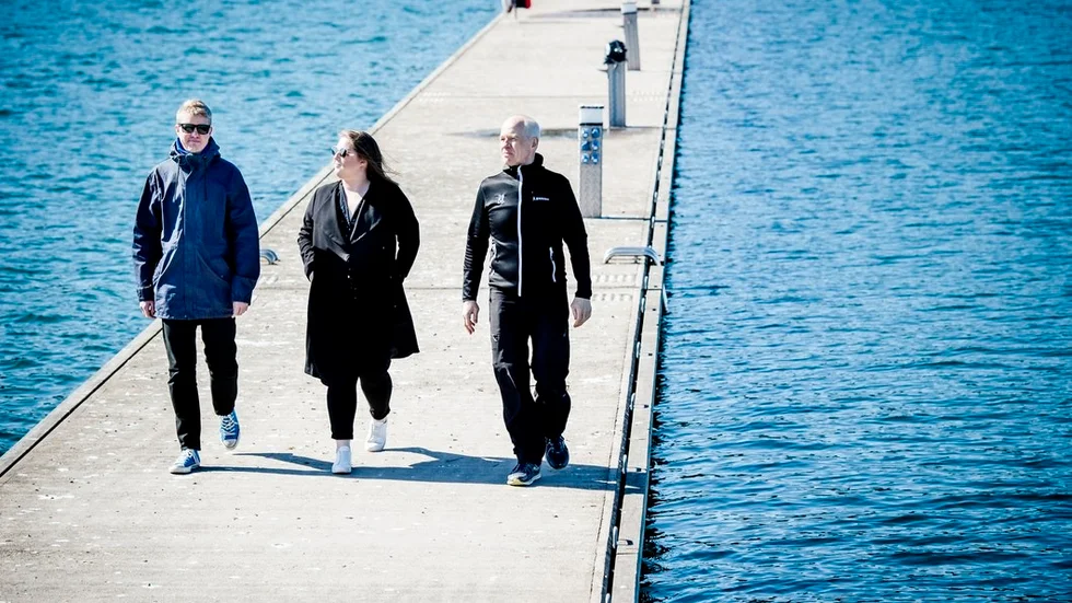 Planarkitekterna Christoffer Karlström, Moa Öhman och Boda borgs Stefan Kemi har planer för sommaren och gästhamnen.