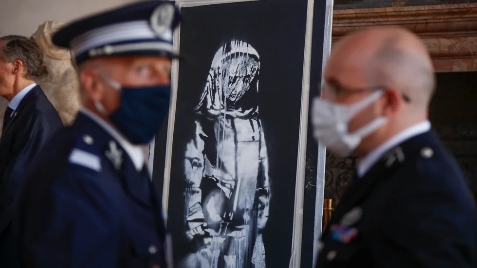 Muralmålningen "Sad girl" hittades i en lada i Italien, 18 månader efter stölden. Arkivbild.
