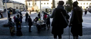 Spontan luciasång vid Stora torget