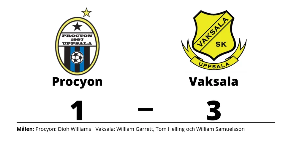 Procyon BK förlorade mot Vaksala SK