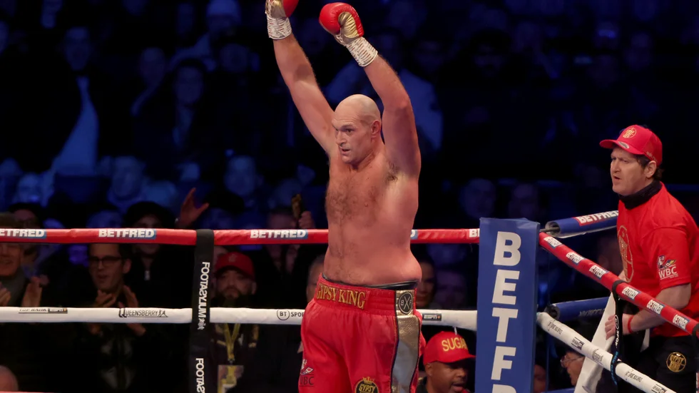 Tyson Furys titelfajt mot ukrainaren Oleksandr Usyk är i fara. Arkivbild.