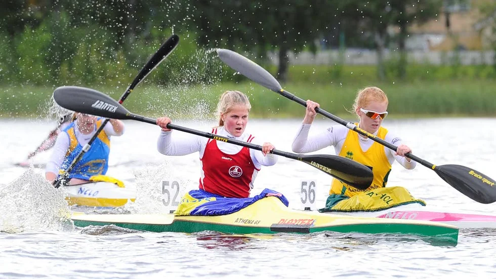 Succé. Elina Lineruth knep guldet under kanot-SM i D21 K1 500 meter.