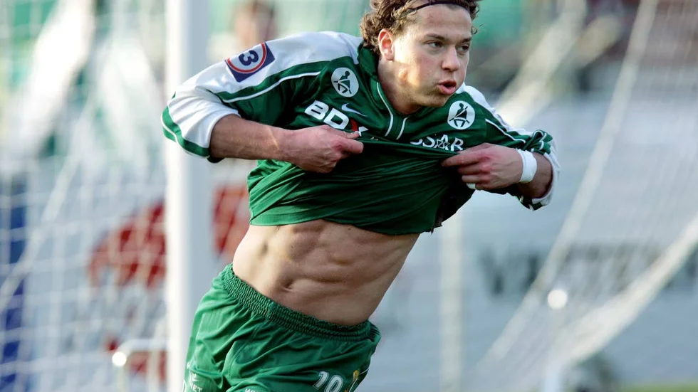 Peter Gitselov efter ett mål i Boden-tröjan 2005. Nu kan han göra en återkomst.