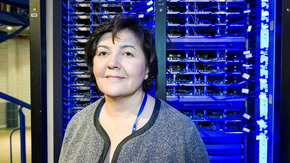 FACEBOOKTOPP. Delfina Eberly, vice president, infrastructure för Facebook, på plats i Teknikens hus.