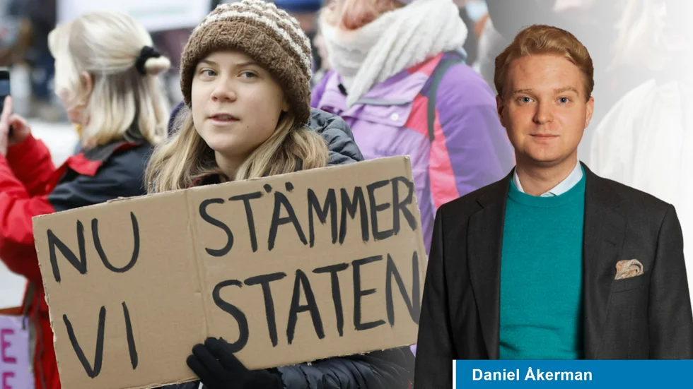 Klimataktivisten Greta Thunberg i Stockholm i förra veckan. 