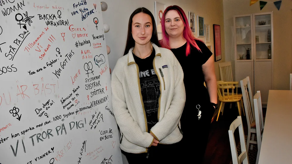 Felicia Fredriksdotter, verksamhetssamordnare och Henri Tilda Jonsson, verksamhetsledare Tjejjouren Luleå.