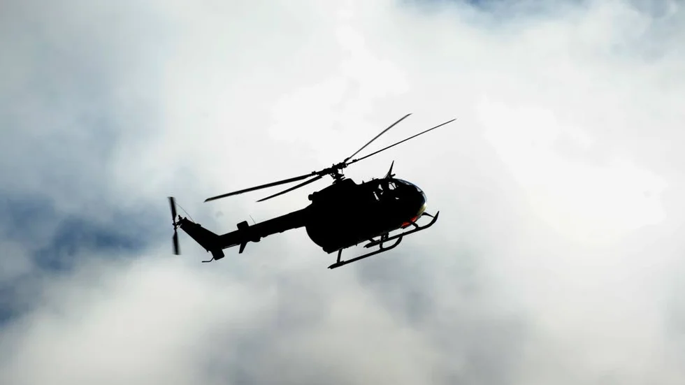 Helikoptern bllden är inte den kraschade helikoptern.