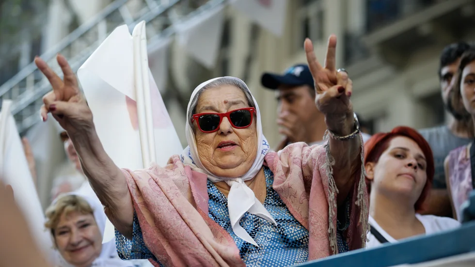 Hebe de Bonafini, ledare för "De galna mödrarna" i Argentina, är död. Bilden är från 2017.