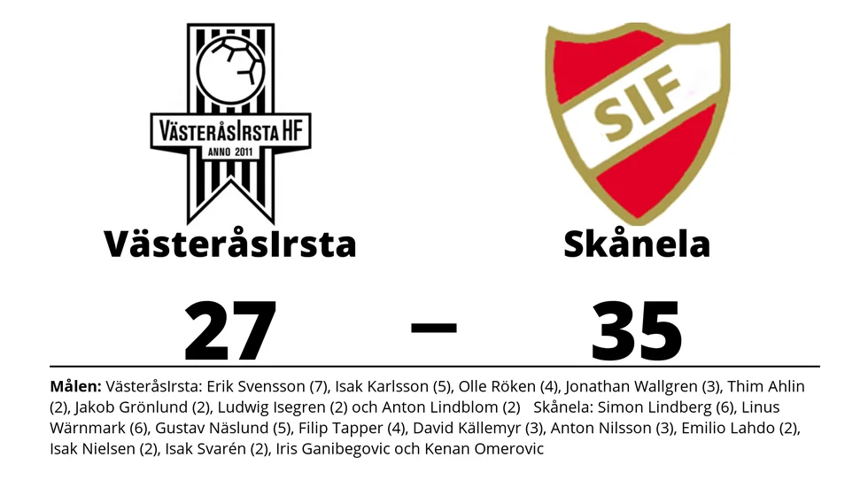 VästeråsIrsta HF förlorade mot Skånela IF