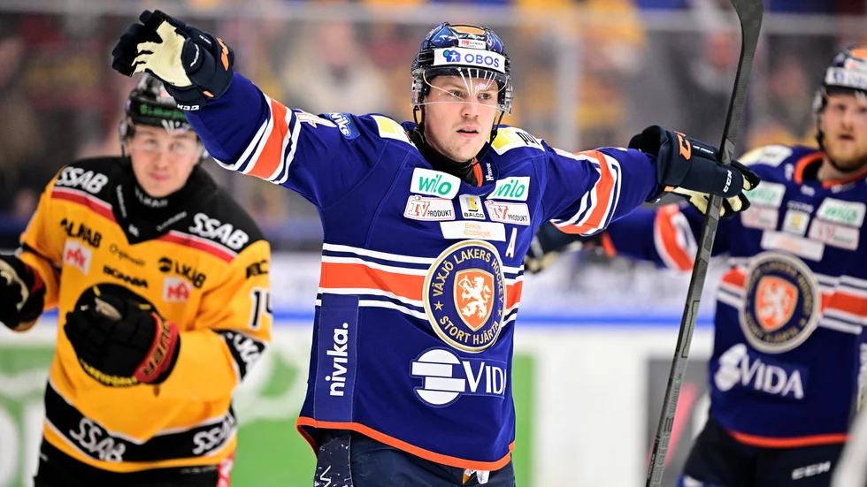 Joel Persson efter 1–0-målet.