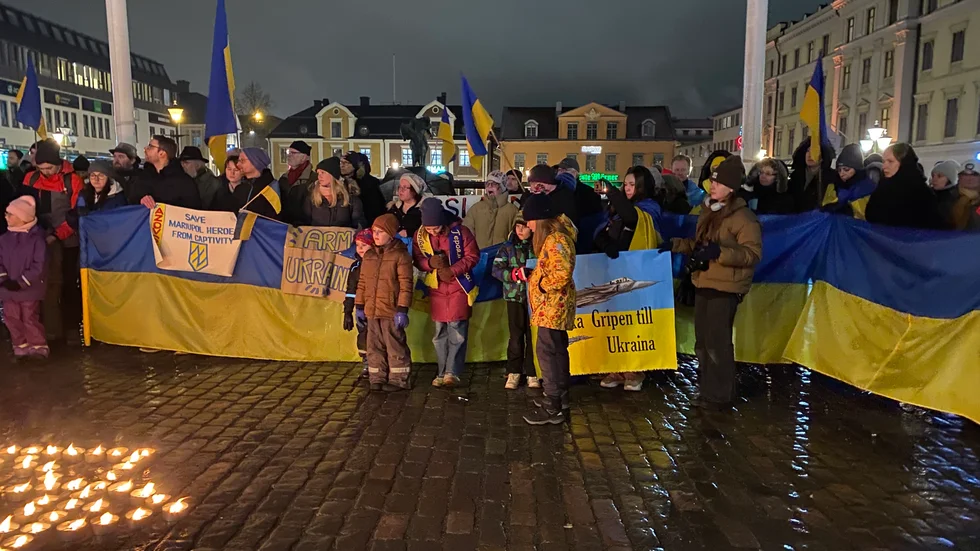 Bild från tidigare manifestation på Stora torget i Linköping.