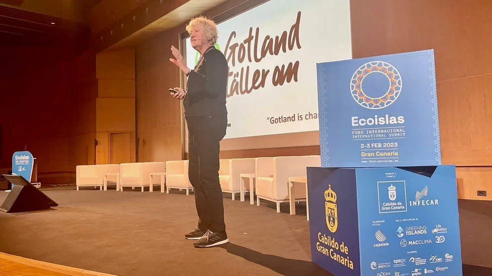 För två veckor sedan var Gittan Frejhagen föredragshållare på en konferens på Gran Canaria om Ecoislas. Det vill säga öar som beslutsamt lagt sig i framkant vad gäller energi- och klimatomställningen.