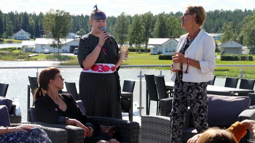 Emelie Häggdahl, Piteå, ordförande för Feministiskt initiativ i Norrbotten tror liksom partiledaren Gudrun Schyman att partiet kommer in i riksdagen i höstens val.