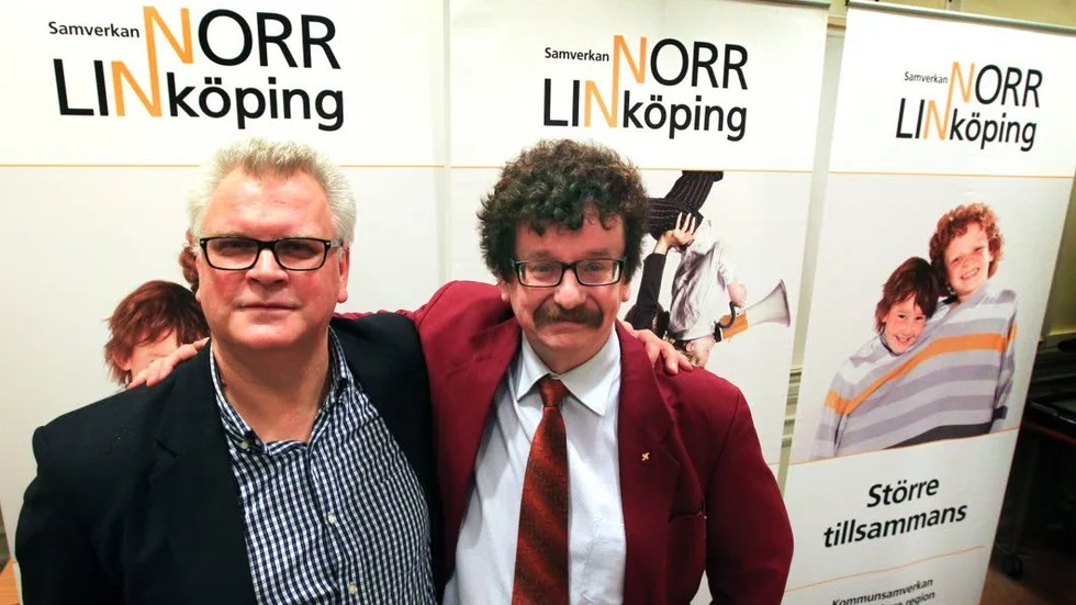 Vare sig Linköpings Paul Lindvall eller Norrköpings Lars Stjernkvist har drabbats av någon medieskugga.

Foto: Peter Jigerström