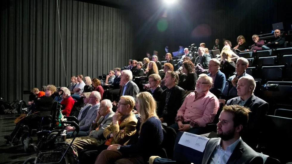 Publiken lyssnade till panelens debatt kring mediaskuggan i Norrbotten och Norrland i stort.?Foto: Gunnar Westergren