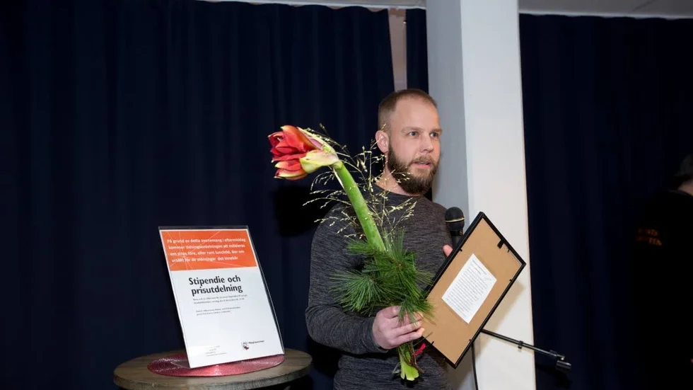 Joakim Sjöberg, Soo Shim Taekwondo, fick stipendiem för årets ungdomsledare.