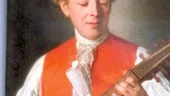 Bellman i rödrock vid lutan, av Per Krafft d.ä. Målningen beställdes av Gustav III till Gripsholm.