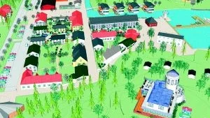 Så kan det se ut. Nya villor, utsiktsplatsen "Havets hus", spridda p-platser, kontorshotell...Arkösund går en strålande framtid till mötes, åtminstone om planerna blir verklighet.
