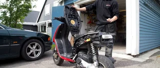 Stal moped under provkörningen