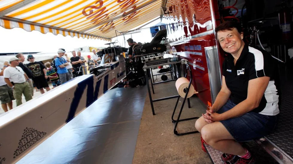Monica Öberg gjorde comeback i dragracing när EM avgjordes i Tierp. (Arkivbild) ?foto: Jessica R Larsson