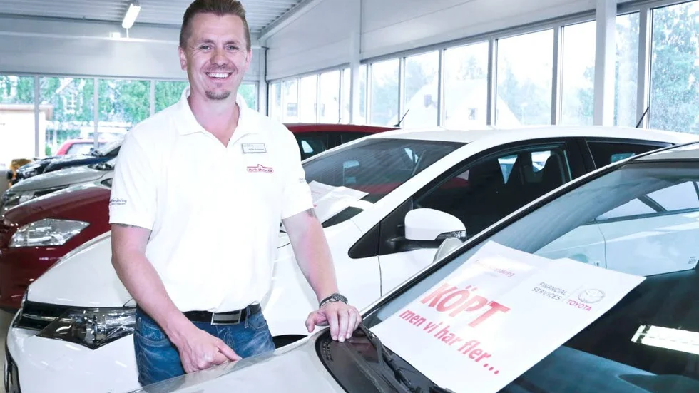 Köpt. "Juni blev en bra månad där vi fortsatt är marknadsledande i Piteå",säger platschef Wille Forsman vid Burlin 
Motor.