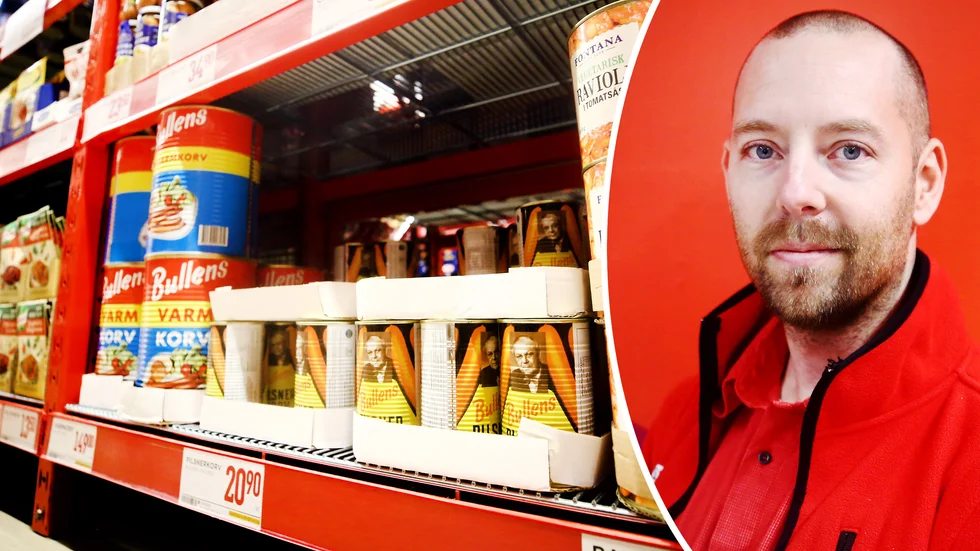 – Vi har märkt av en markant ökad försäljning av kött-, fisk- och matmixkonserver i butiken, svarar Willys Smedens butikschef Jonas Fager på frågan om vilka produkter som har sålts onormalt mycket.
