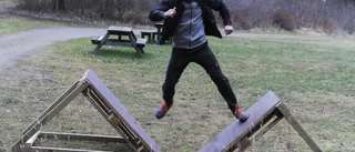 Johan bygger OCR-bana vid Ryssbergen