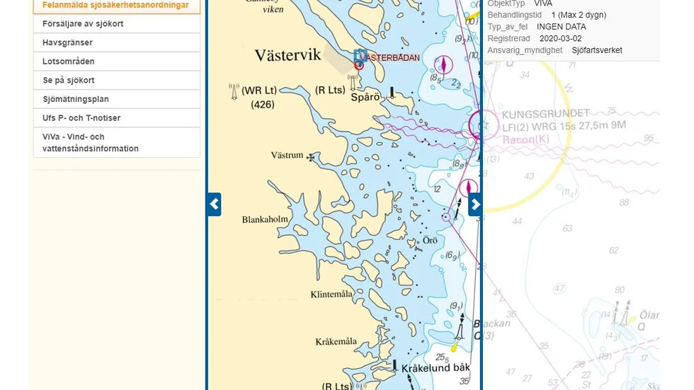 Västerbådan i Tjust skärgård utanför Västervik har haft omfattande problem, dels med mätutrustning kopplad till appen Viva, men även andra problem verkar ställa till det för båtburna.