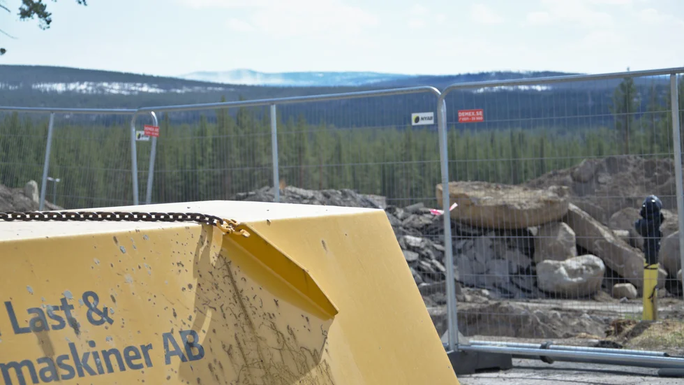 Så här såg dammolnet ut från Malmsta vid 14-tiden på lördagen.