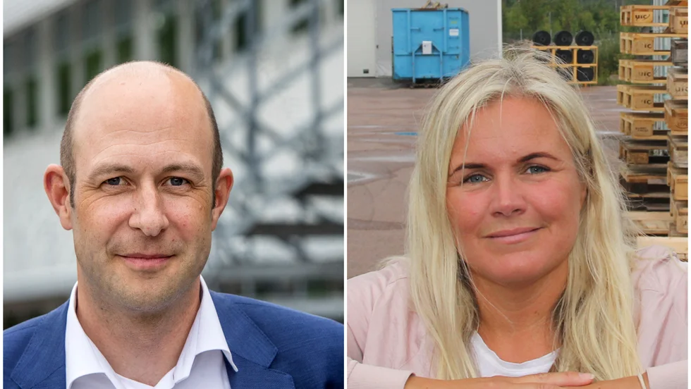 Habia Cable varslar 25 anställda. På bilden vd Carl Modigh och IF Metalls Linda Friberg.