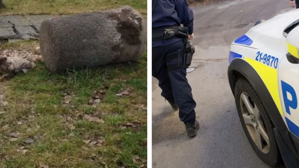 En kvinna har åtalats för att ha kört på en betongpelare utan att kontakta polisen. 