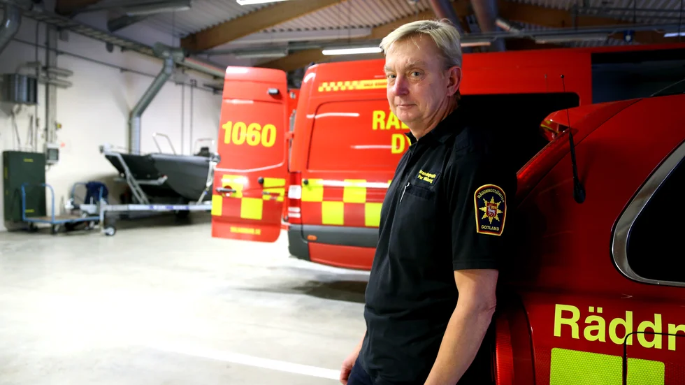 Brandmästare Per Wikberg har haft många larm om översvämning under lördagen. 