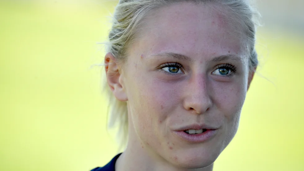 Rebecka Blomqvist under Algarve Cup i början av mars.
