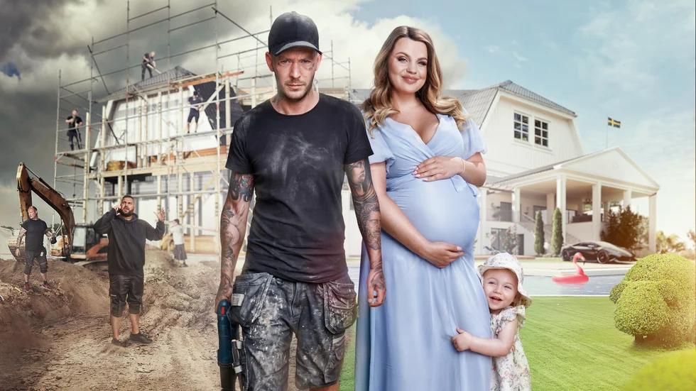Joakim och Jonna Lundell är aktuella med den nya realityserien "Lundellhuset – Sveriges lyxigaste bygge", som har premiär på Dplay den 20 juli. Pressbild.