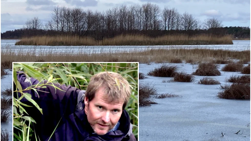 Magnus Martinsson, naturvårdshandläggare på länsstyrelsen, är fascinerad av tillkomsten av den nya ön på Fårö.