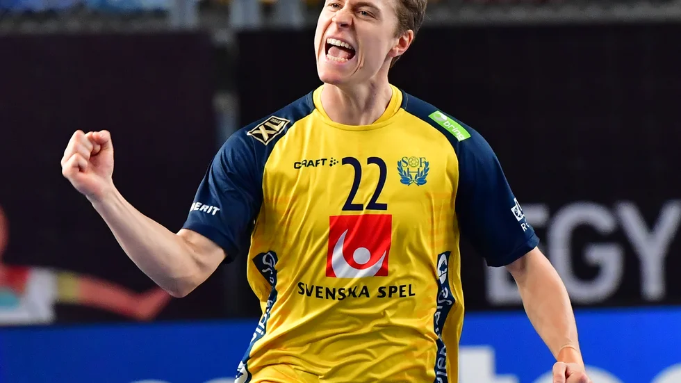 Lucas Pellas jublar i VM-kvarten mot Qatar.
