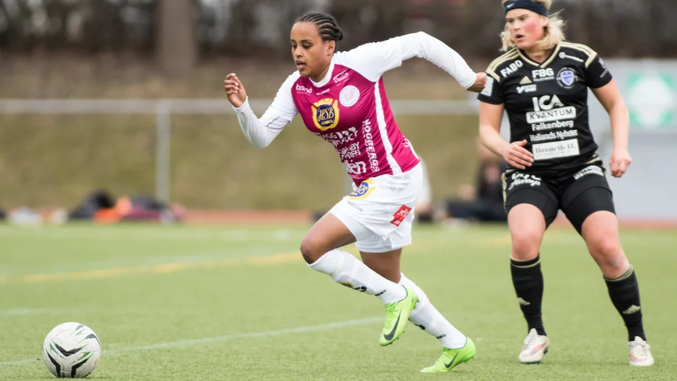 Ariam Berhane under sin tidigare sejour i klubben när laget spelade i elitettan. 