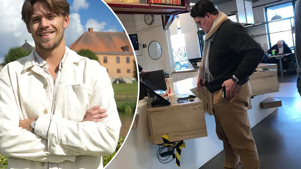 Per Morberg när han tampas med beställningsskärmen. 